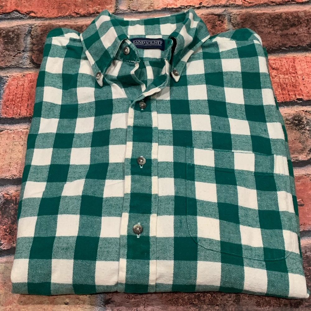 Vintage Lands’ End Plaid Shirt Size M